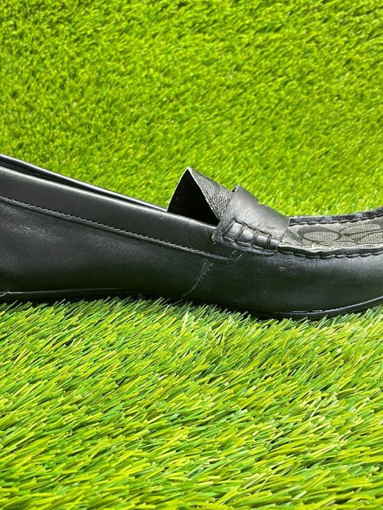 Coach Mott Driver Sig Mens Size 10 Black Casual Classic Leather Loafers Shoes main image 7